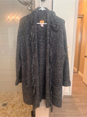 Ruby Rd. Dark Charcoal Gray Cardigan